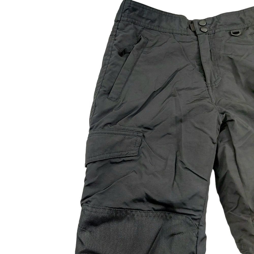 Slalom Kids Snowboarding Ski Cargo Pants 8 Black Knee Reinforced Insulated - Picture 3 of 12